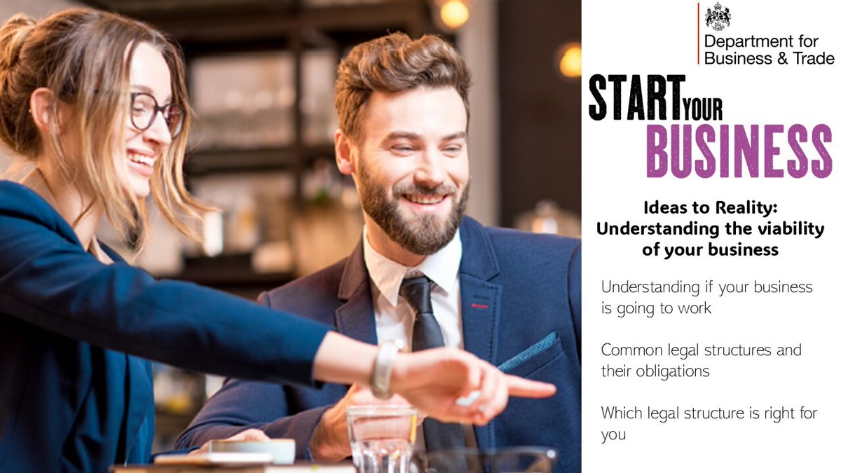 Are you looking to start a business or in the early stages of self-employment?

This session will help you explore the viability of your business idea,  also covering businesses structures so you can pick the best one for you.

Find out more / sign up here hubs.la/Q03wQlqD0