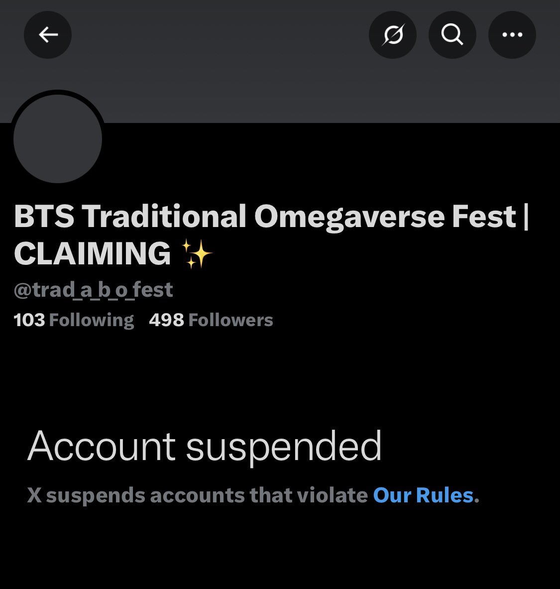 Luella⁷🌙 (@universephase) on Twitter photo Unfortunately I have woken up this morning to see <a href="/trad_a_b_o_fest/">BTS Traditional Omegaverse Fest | CLAIMING ✨</a> has been wrongly suspended.
The account has been appealed but it would be appreciated if you could help in getting the word out. 💚
If you need to contact the fest, please dm the Bluesky, email or fest chat. Unfortunately I have woken up this morning to see <a href="/trad_a_b_o_fest/">BTS Traditional Omegaverse Fest | CLAIMING ✨</a> has been wrongly suspended.
The account has been appealed but it would be appreciated if you could help in getting the word out. 💚
If you need to contact the fest, please dm the Bluesky, email or fest chat.
