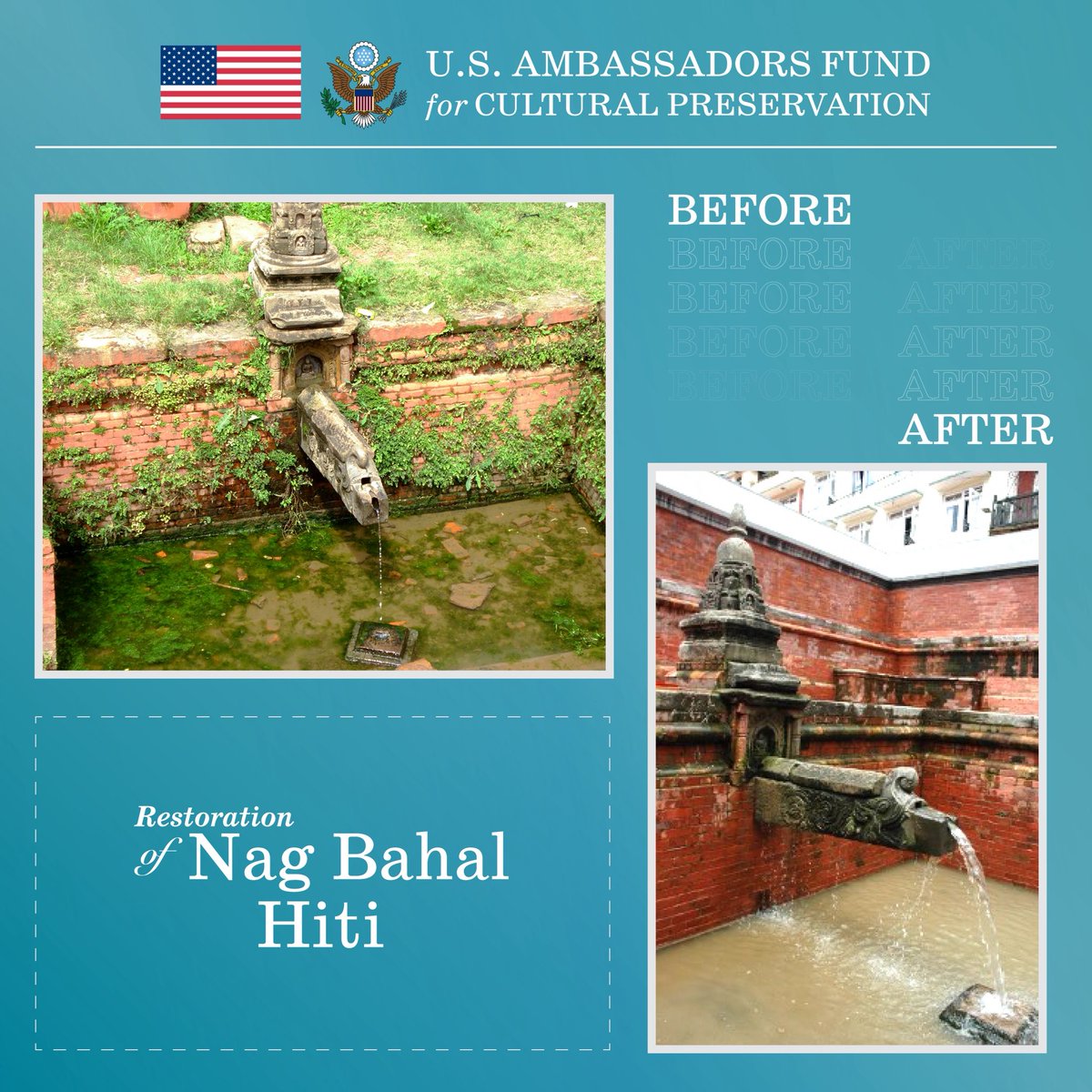 Did you know? Through the Ambassadors Fund for Cultural Preservation (AFCP) program, the U.S. Department of State has been helping to preserve Nepal’s rich cultural heritage since 2003. The United States has supported the restoration and preservation of 28 projects across Nepal,