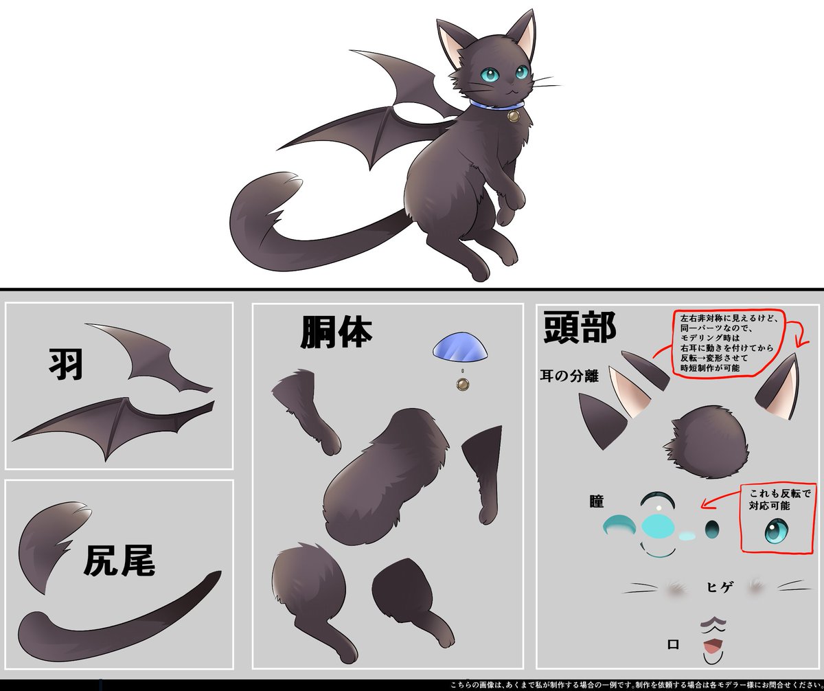 ペットのパーツ分離

#Live2D依頼 #イラスト依頼　Vtuber：リアム・ノエリア