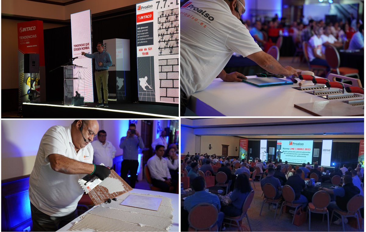 Proalso's tweet image. Participamos en el evento formativo organizado por #INTACO Costa Rica, en el que han participado 130 arquitectos e ingenieros para conocer la tecnología de instalación de revestimientos cerámicos según Norma #UNE138002. Enhorabuena por la iniciativa y la  organización.