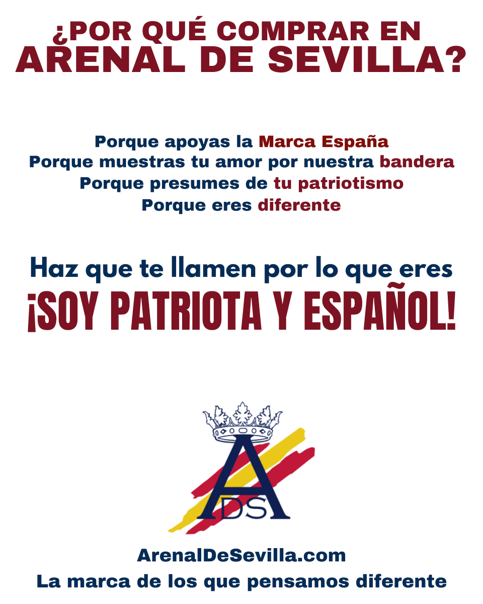 ⚔ ¡NUESTROS PRINCIPIOS!
·
ArenalDeSevilla.com. Pasión por lo Nuestro.
·
#España #BanderaEspaña #ArenalDeSevilla #Moda #Complementos #Verano #Regalos