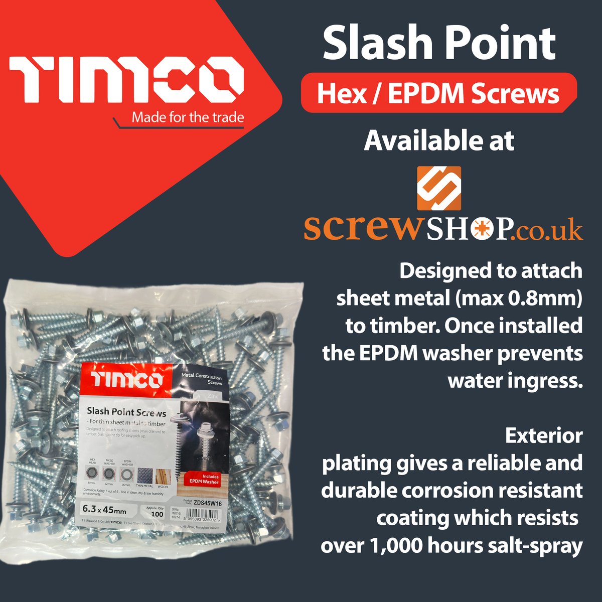 Screw_shop's tweet image. See the great prices on these Hex / EPDM Slash point screws

Available in multiple sizes

screwshop.co.uk/timco-slash-po…

#screwshop #TIMCO #Slashpointscrews #screws #fixings