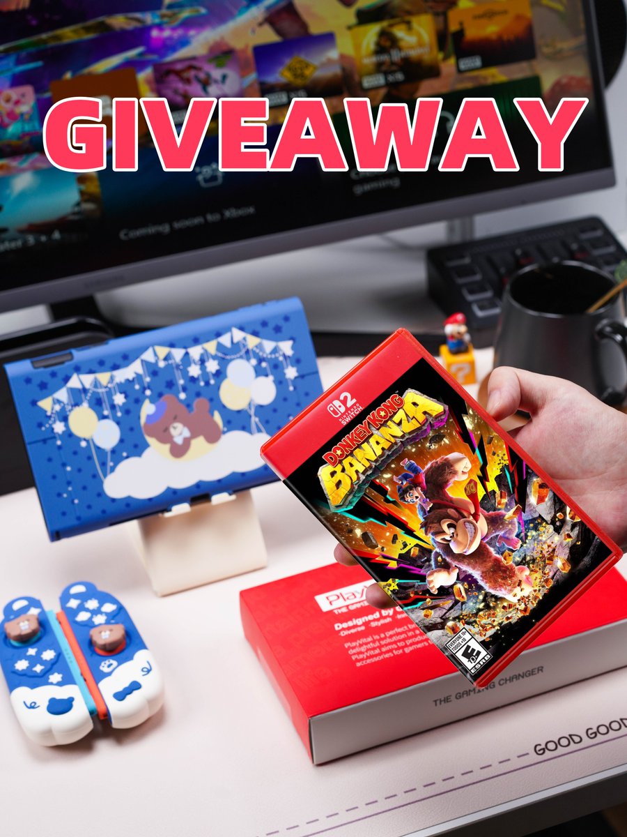 🔥#GIVEAWAY 🔥 

We're giving away a copy of Donkey Kong Bananza and a PlayVital Good Night Bear Nintendo Switch 2 Protective Case! 🍌

✅Follow + RT + like to enter 
Bonus Entry: Tag a friend 

🌎Open Worldwide 
⌛️End in a week

#DonkeyKongBananza #DonkeyKong #NintendoSwitch2