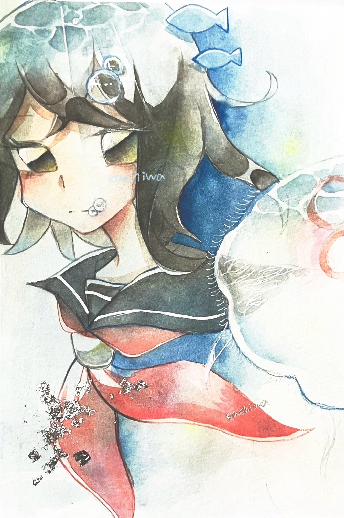 水彩画イラスト 土井大輔 daisuke doi | ピクニック ホワイトワトソン紙F6号