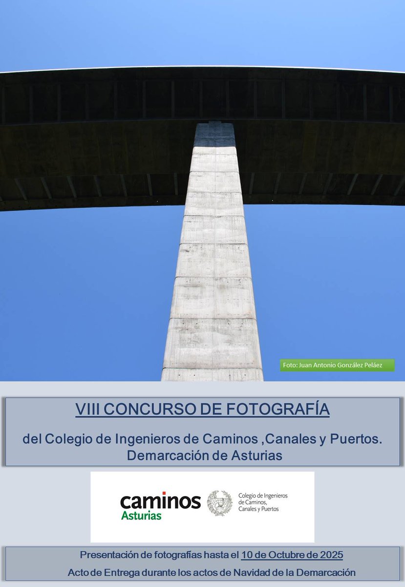 CICCP Asturias (@caminosast) on Twitter photo <a href="/CaminosAst/">CICCP Asturias</a>, convoca la VIII edición del "Concurso de Fotografía" 📸 , para #Colegiados y #Precolegiados adscritos a la Demarcación
Fin de plazo de presentación 📅 10 de octubre
Infórmate ⬇️
drive.google.com/file/d/18gkNed… <a href="/CaminosAst/">CICCP Asturias</a>, convoca la VIII edición del "Concurso de Fotografía" 📸 , para #Colegiados y #Precolegiados adscritos a la Demarcación
Fin de plazo de presentación 📅 10 de octubre
Infórmate ⬇️
drive.google.com/file/d/18gkNed…