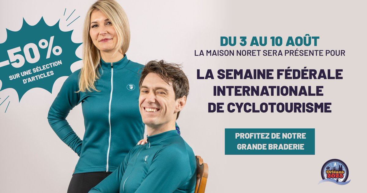 noretfrance's tweet photo. 🛒Lors de la la 86e 𝗦𝗲𝗺𝗮𝗶𝗻𝗲 𝗳𝗲́𝗱𝗲́𝗿𝗮𝗹𝗲 𝗶𝗻𝘁𝗲𝗿𝗻𝗮𝘁𝗶𝗼𝗻𝗮𝗹𝗲 𝗱𝗲 𝗰𝘆𝗰𝗹𝗼𝘁𝗼𝘂𝗿𝗶𝘀𝗺𝗲, profitez de la grande Braderie de la Maison Noret !

#Noret | #ÀPorterAvecFierté https://t.co/lCEUYHn6kY