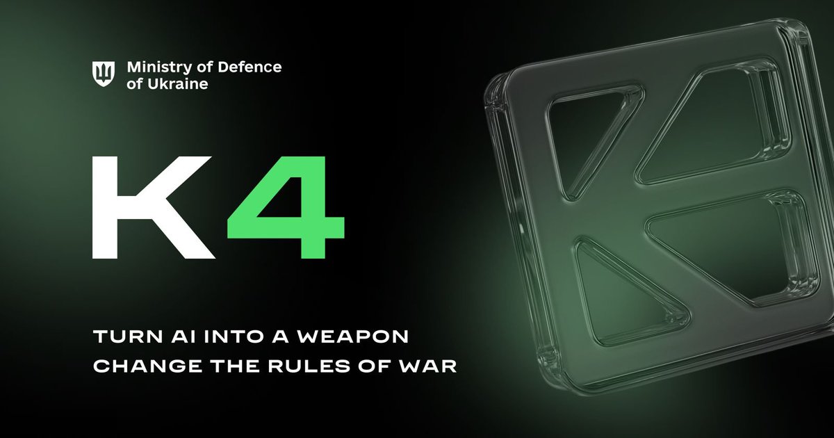 k_chernohorenko's tweet image. The Ukrainian Ministry of Defence has launched a programme to support the development of AI innovators — K4 Startup Studio.
All projects are assessed by military experts and end users — service personnel — under real combat conditions. Four teams will receive grants of $250,000…