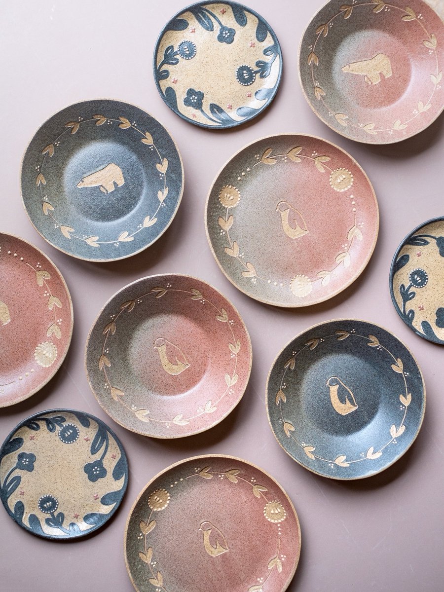 【美品】苔色工房（田中遼馬）/花ボウル/2個セット 楽天市場】苔色工房（田中遼馬） 花 浅鉢（ボウル） 【うつわ 和