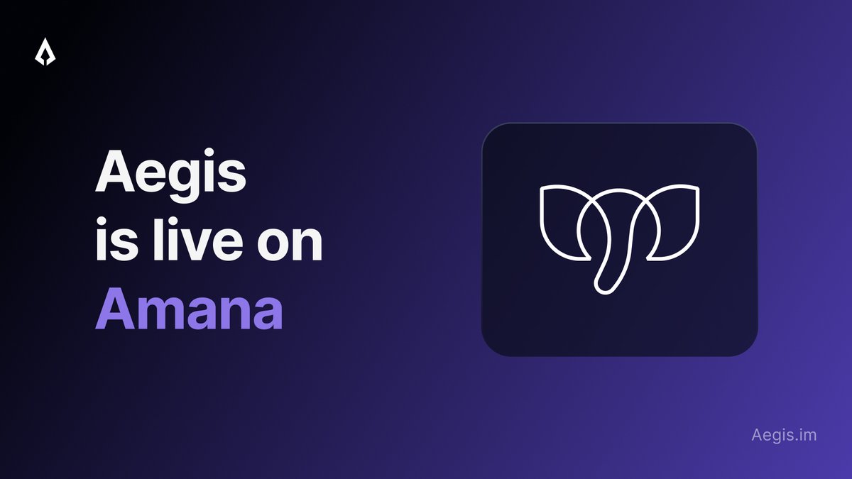 Aegis (@aegis_im) on Twitter photo We’re committed to supporting <a href="/Amana_DeFi/">Amana DeFi 🟦</a> as they expand access to DeFi through a seamless, gasless platform.
Aegis strategies are now powering Amana vaults, making it easier than ever for users to tap into secure, optimized yield with just one click.
Choose Aegis. We’re committed to supporting <a href="/Amana_DeFi/">Amana DeFi 🟦</a> as they expand access to DeFi through a seamless, gasless platform.
Aegis strategies are now powering Amana vaults, making it easier than ever for users to tap into secure, optimized yield with just one click.
Choose Aegis.