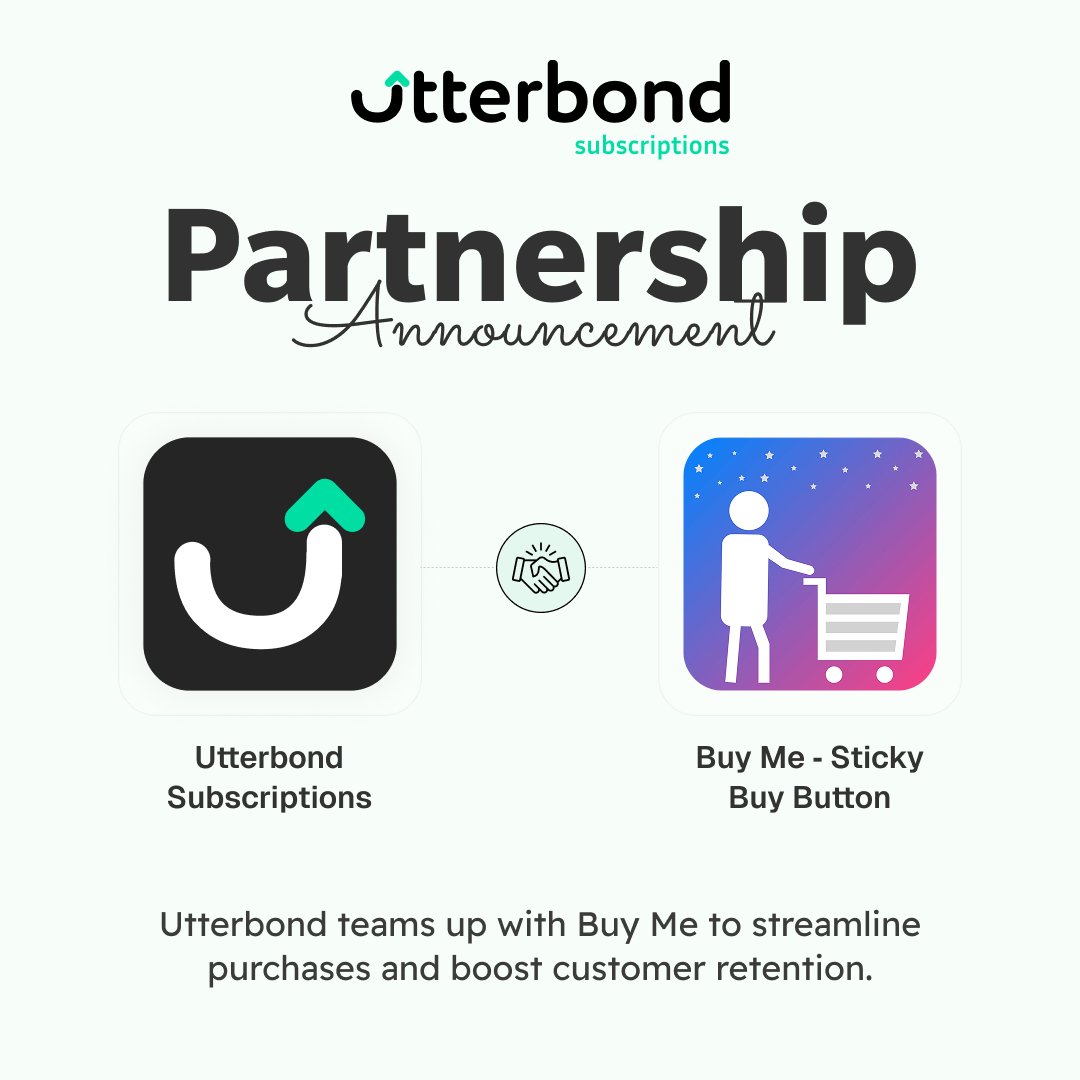 🚀 Excited to partner with Buy Me – Sticky Buy Button, a Shopify app by <a href="/MakeProSimp/">MakeProSimp</a>!

Together, we’re boosting conversions &amp; simplifying subscriptions on Shopify.

Explore the app → makeprosimp.com/partnership/ut…

#Utterbond #BuyMe #ShopifyApps #EcommerceGrowth #Partnership