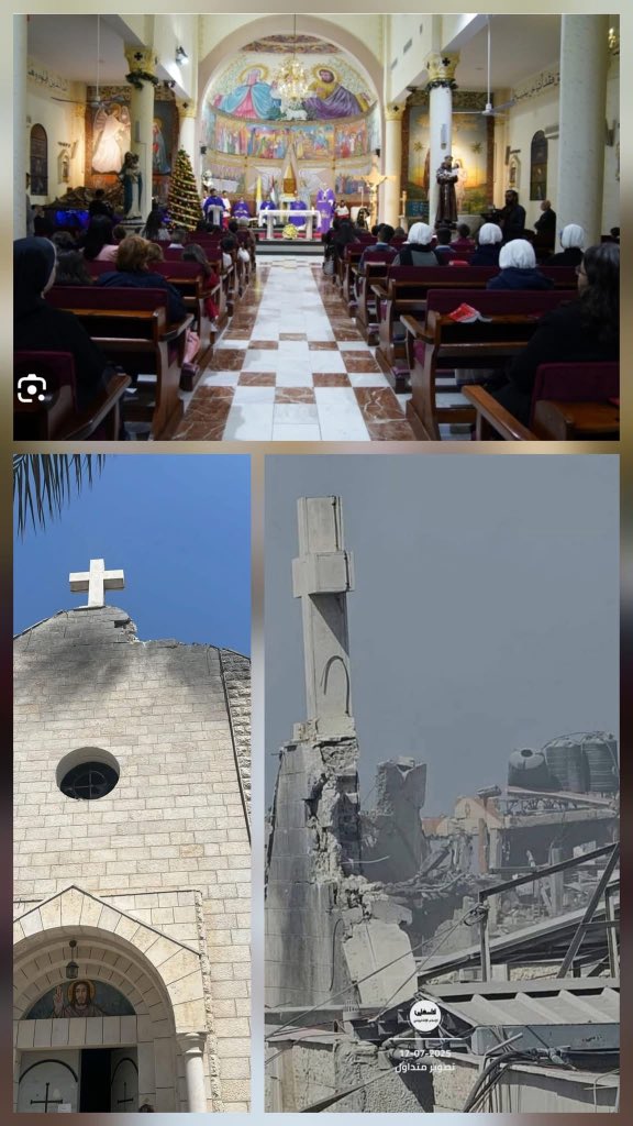 ruwaidaamer8's tweet image. They targeted the church during prayer this morning, my colleagues and students displaced there. Gaza feels super tired 😥