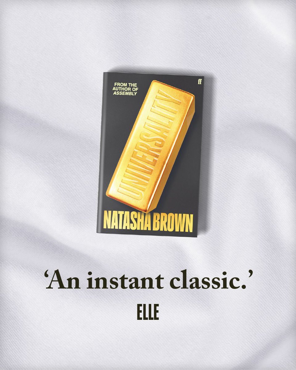 FaberBooks's tweet image. 🗡️ ‘Enormous, nasty fun.’ LITERARY REVIEW
🗡️ ‘Utterly phenomenal.’ ELIZABETH DAY
🗡️ ‘Smart, twisty and original.’ DAVID NICHOLLS
🗡️ ‘Delivers unflinching social analysis that reads like a thriller.’ TESS GUNTY
Universality is out now.
universalitybook.com