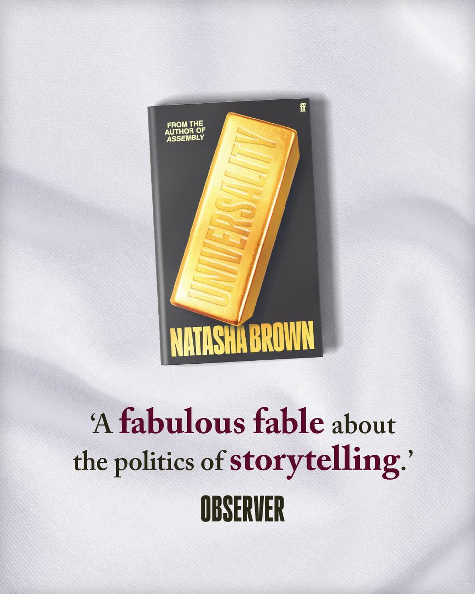 FaberBooks's tweet image. 🗡️ ‘Enormous, nasty fun.’ LITERARY REVIEW
🗡️ ‘Utterly phenomenal.’ ELIZABETH DAY
🗡️ ‘Smart, twisty and original.’ DAVID NICHOLLS
🗡️ ‘Delivers unflinching social analysis that reads like a thriller.’ TESS GUNTY
Universality is out now.
universalitybook.com