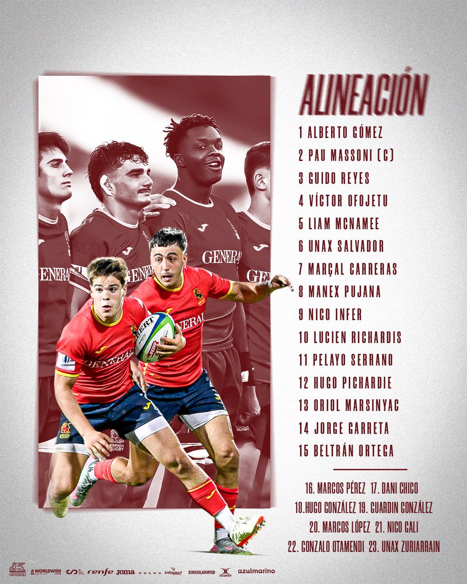 Alineación para el último y decisivo partido que enfrentará a la sub20 contra la prestigiosa Irlanda.
Obviamente, el Maño no se guarda nada y salimos con los nombres disponibles que mejor han rendido a lo largo de todo el torneo.

Muchas suerte Leones!