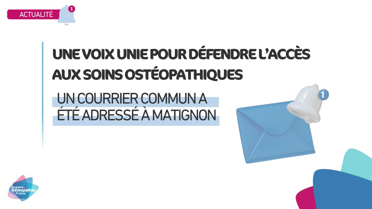 📣 Le R.O.F., l'AFO, le SFDO et l’ODF s’unissent pour défendre l’accès aux soins ostéopathiques.

Un courrier commun a été adressé à Matignon pour alerter sur une recommandation injuste et demander une audience.

👉 Une mobilisation inédite et collective : pulse.ly/itvynfxumg