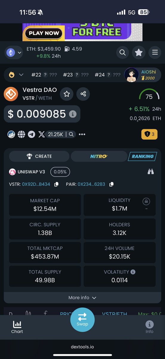 CryptoNeoo's tweet image. #Eth biraz kafayı kaldırınca $Vstr güzel hareketleniyor.

#Eth beta , defi ve stakingler ile birlikte bence mutlaka cüzdanda bulunmalı $Vstr.

Bugüne kadar üzmedi , bundan sonrada üzmeyecektir diye düşünüyorum 📈

12.5 M $ Mcap = Cheap ✅
