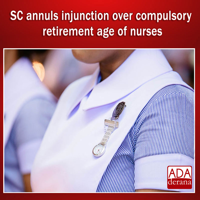 adaderana's tweet photo. SC annuls injunction over compulsory retirement age of nurses

Read more: https://t.co/fWFwyDTa3y

#lka #srilanka #adaderana #news #lanka #SriLankaNews #SriLanka #nurses #retirement #age #retirmentage #Compulsoryretirement #SupremeCourt #Courtofappeals https://t.co/CKaR4I8rjf
