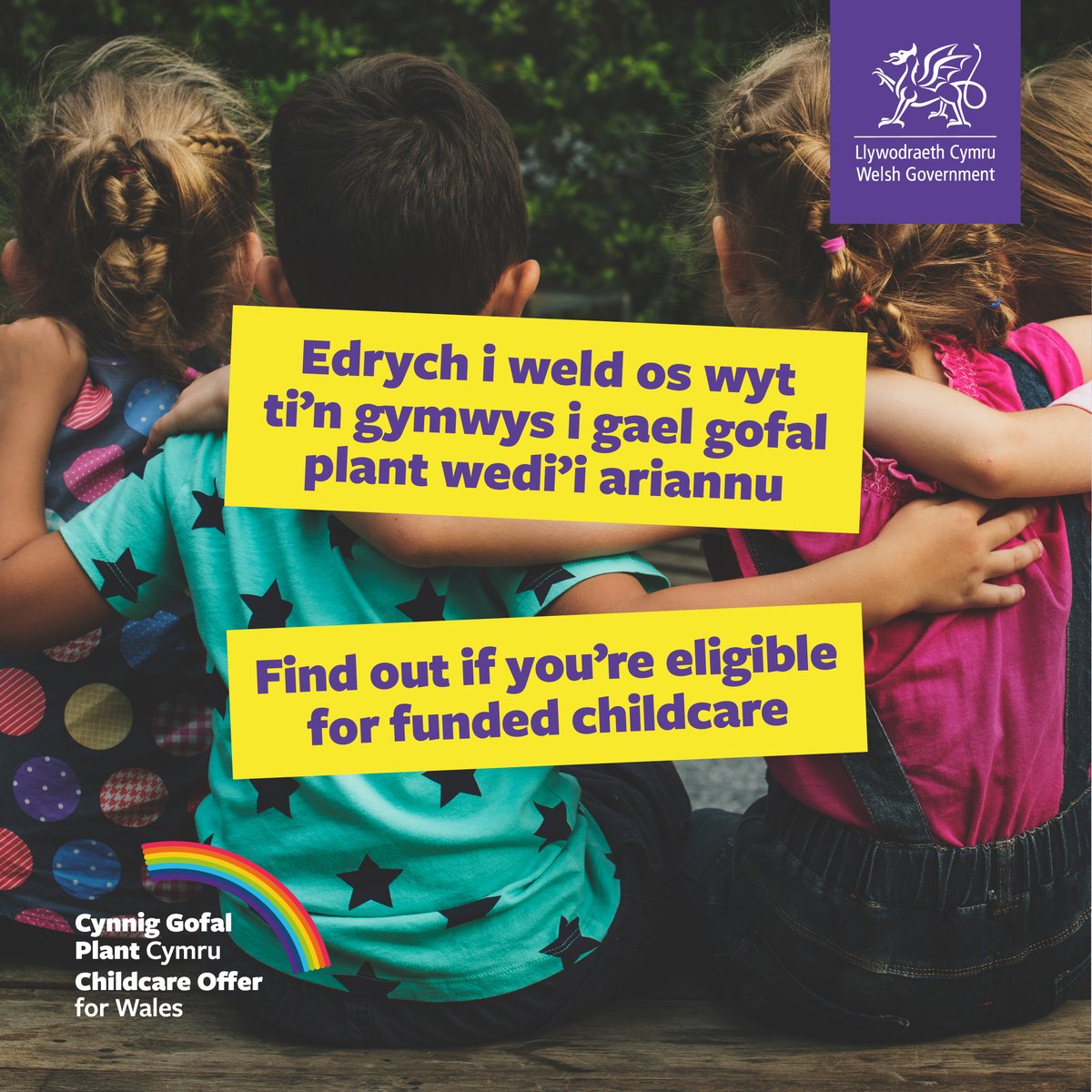 CeredigionCC's tweet image. 📢Parents of 3 to 4 year olds – you could be eligible to receive up to 30 hours of combined funded nursery education and childcare, for up to 48 weeks of the year!

For more information, click here: gov.wales/childcare-offe…