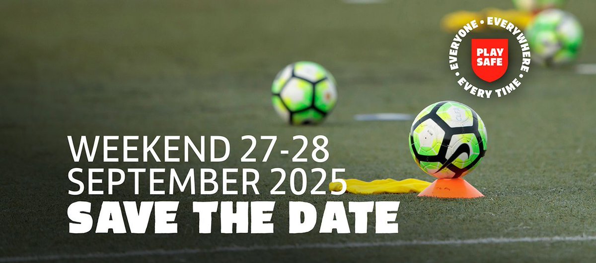 Play Safe Weekend is back on September 27th - 28th! 📆 

This year, we’re encouraging all Clubs and Leagues to show their support for an ever-safer game and take part in #PlaySafe 2025 ✅ 

Sign up ⬇️ 

bit.ly/4eYunSI