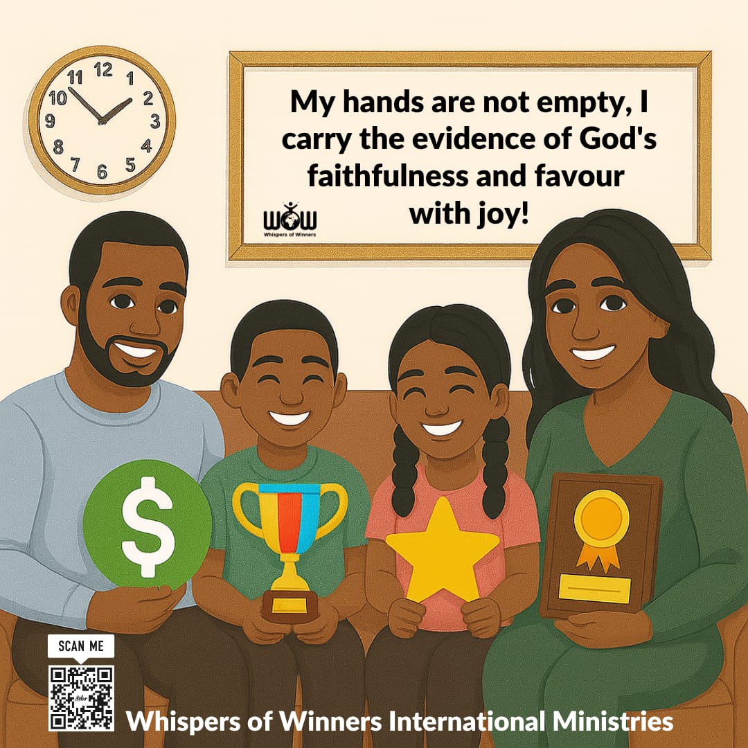 Declare this:

My hands are not empty. I am carrying the evidence of God's favour and honour. I am richly resourced to reach my goals and reveal God's glory. I am empowered to excel and expand on every side.

Type This : I am enriched in everything by El Shaddai.