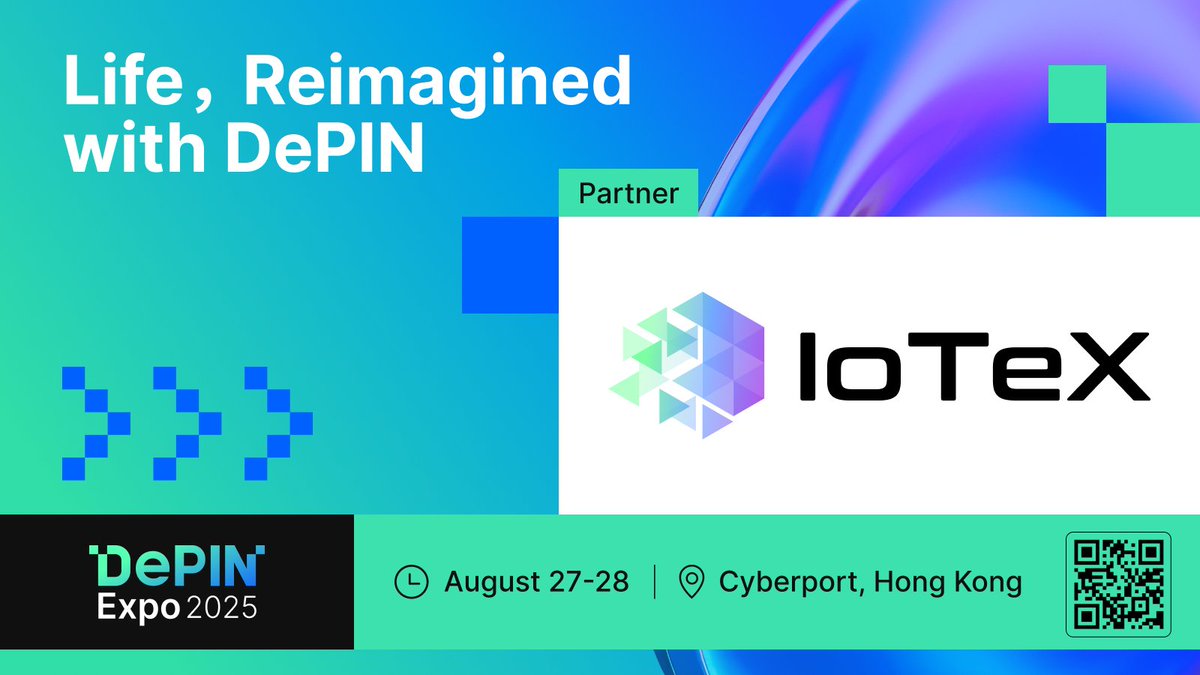 🚀Excited to welcome <a href="/iotex_io/">IoTeX</a> <a href="/iotex_community/">IoTeX Ecosystem Updates</a> as an official partner of #DePINExpo2025 !

IoTeX is a modular, open platform building decentralized infrastructure that connects AI, smart devices, real-world data, and Web3 — accelerating the global adoption of physical