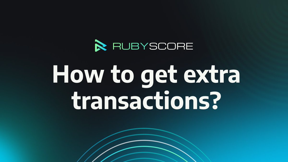 Need extra transactions on a chosen network?

RubyScore's got you:
1⃣Vote for a network
2⃣Mint an NFT Box
3⃣Get your Single ID
4⃣Mint a profile
5⃣Get RubyScore ID
6⃣Plan multiple txns ahead with Deferred Transactions Service

Start now: rubyscore.io