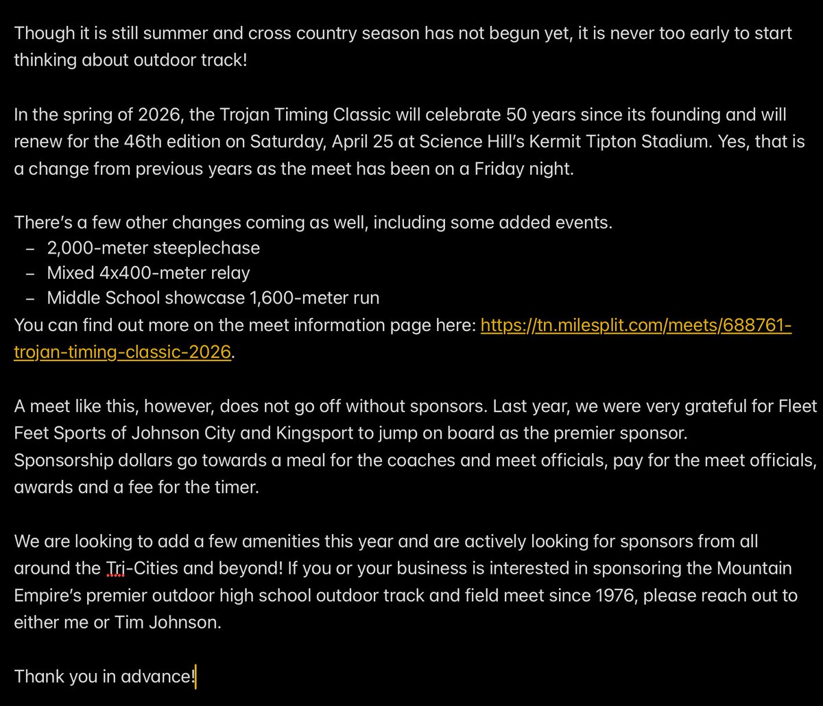 Please help out with sponsorships if you are interested! Thank you very much!