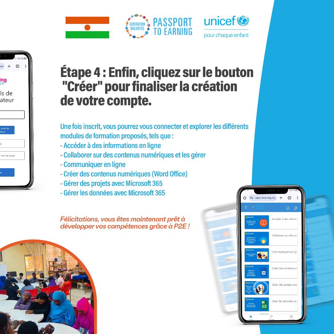 💼  Vous voulez monter en compétences ?  

👉 Avec P2E, accédez à des formations gratuites, certifiantes et conçues avec des experts métiers.  

🔗 Je commence maintenant : niger.passport2earning.org