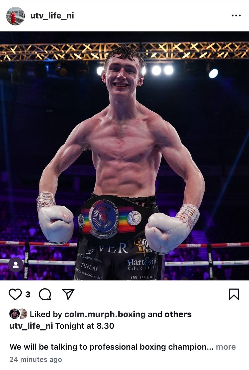 MARKHDUNLOP's tweet image. Tune in tonight to @UTVLife at 8.30pm where Colm Murphy talks ahead of his title fight on Sat 2nd August at the Girdwood Community Hub