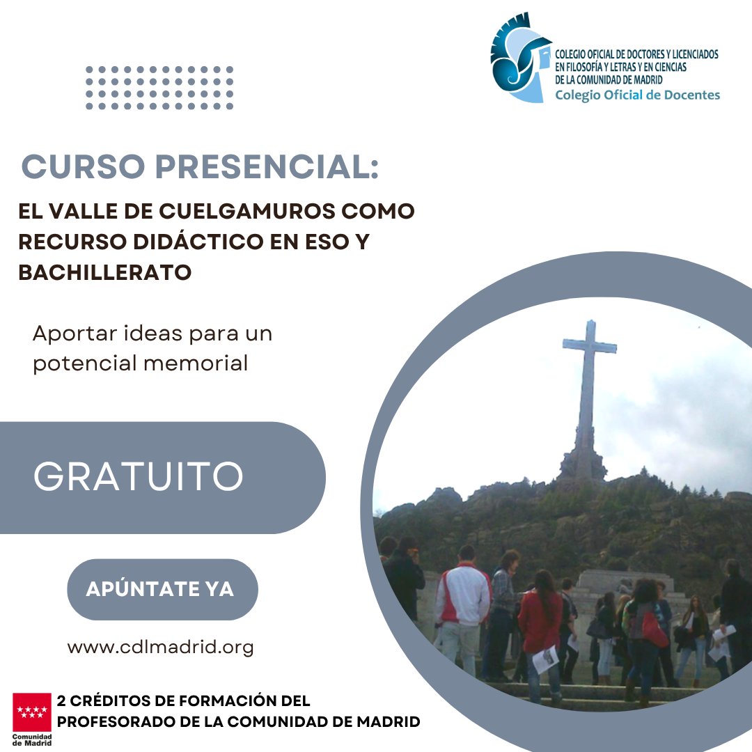 cipripedia's tweet image. 🚨🚨ATENCIÓN🚨🚨
El @CDL_Madrid organiza un curso para profesorado de Secundaria en el que interviene @miviejorincon
cdlmadrid.org/el-valle-de-cu…