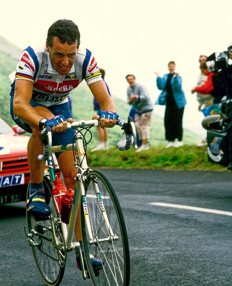 Stephen Roche (Ire) on his way to his last stage win at the Tour de France, La Bourboule, 1992.
