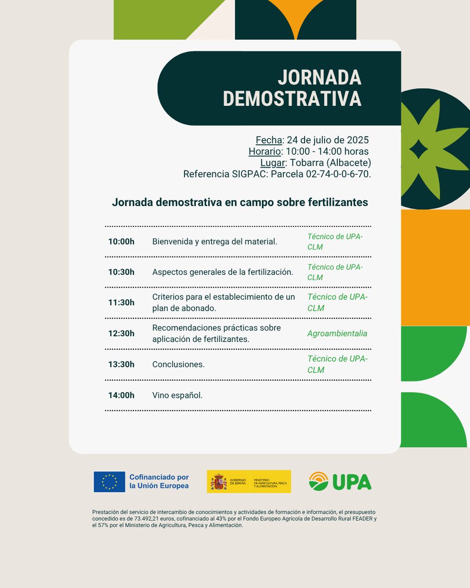 RAICES_info's tweet image. 🌱🛰 No hay nada mejor que aprender practicando... de ahí nuestras jornadas demostrativas como la que tendremos sobre fertilizantes. ¿Te interesa? 👇👇

🗓 24/7
🕘 10-14h
📍Albacete
✍ INSCRÍBETE digitupa.raices.info/inscripcion/?i…