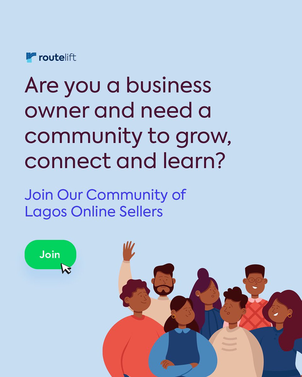 RouteLift's tweet image. Business doesn’t have to be lonely!
Are you an online seller in Lagos looking for support, connections, and real growth?
Join a thriving community of business owners just like you sharing insights, resources, and real-time solutions to daily challenges.
