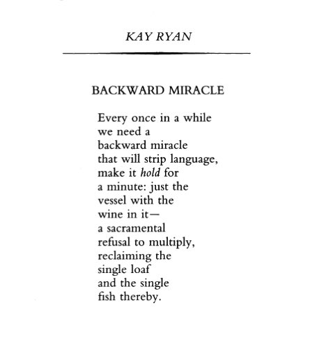 CarolineBirdUK's tweet image. ‘we need a
backward miracle’
- a sonnet by Kay Ryan