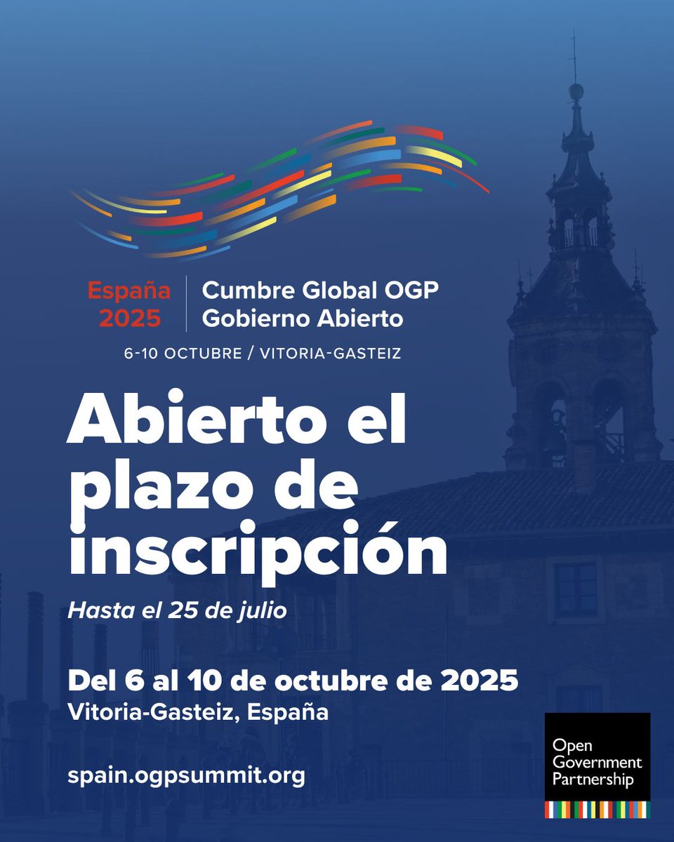 📢 ¡Regístrate para la 9ª Cumbre Global de la Alianza para el Gobierno Abierto!

🗓️ Del 6 al 10 de octubre 2025
 📍 Vitoria-Gasteiz
 📝 Regístrate aquí spain.ogpsummit.org/t2/register

<a href="/TISpain/">Transparencia Int.ES</a> estará presente para dialogar sobre gobierno abierto, transparencia y participación ciudadana.