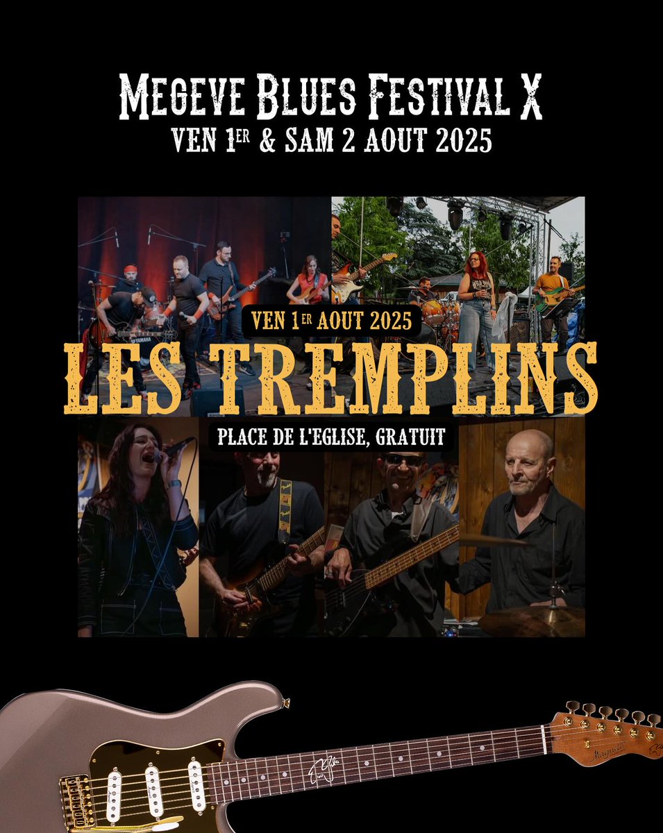 TextBlogRNRoll's tweet image. Nous jouerons le 1er août sur la place de l'église de #Megève dans le cadre du tremplin du #MegeveBluesFestival.
Si nous sommes sélectionnés par le jury , nous passerons le soir sur la grande scène en 1ère partie de @ToronzoCannon et @MusicNegrito
Venez nous soutenir ! 🤘🤞🔥