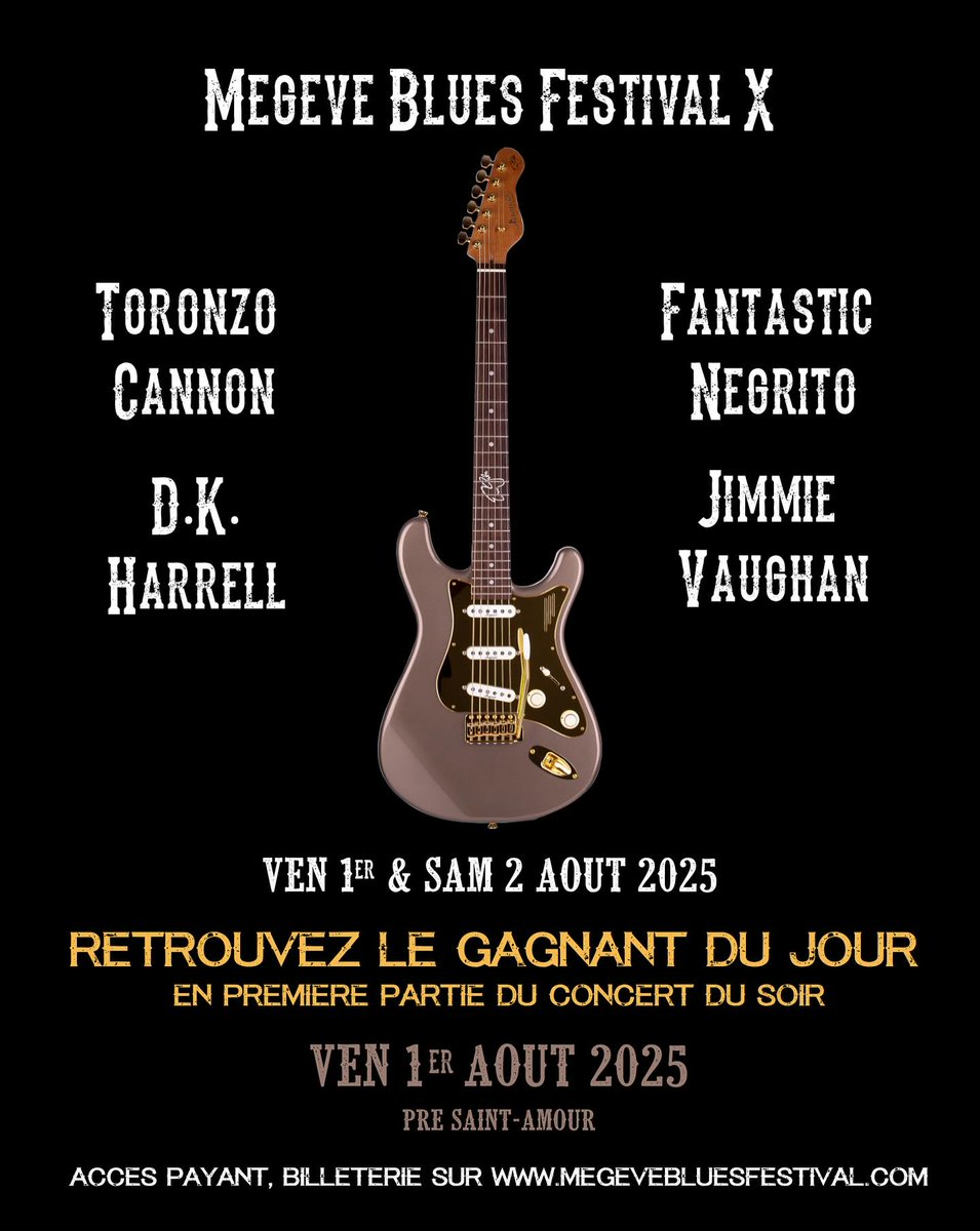 TextBlogRNRoll's tweet image. Nous jouerons le 1er août sur la place de l'église de #Megève dans le cadre du tremplin du #MegeveBluesFestival.
Si nous sommes sélectionnés par le jury , nous passerons le soir sur la grande scène en 1ère partie de @ToronzoCannon et @MusicNegrito
Venez nous soutenir ! 🤘🤞🔥