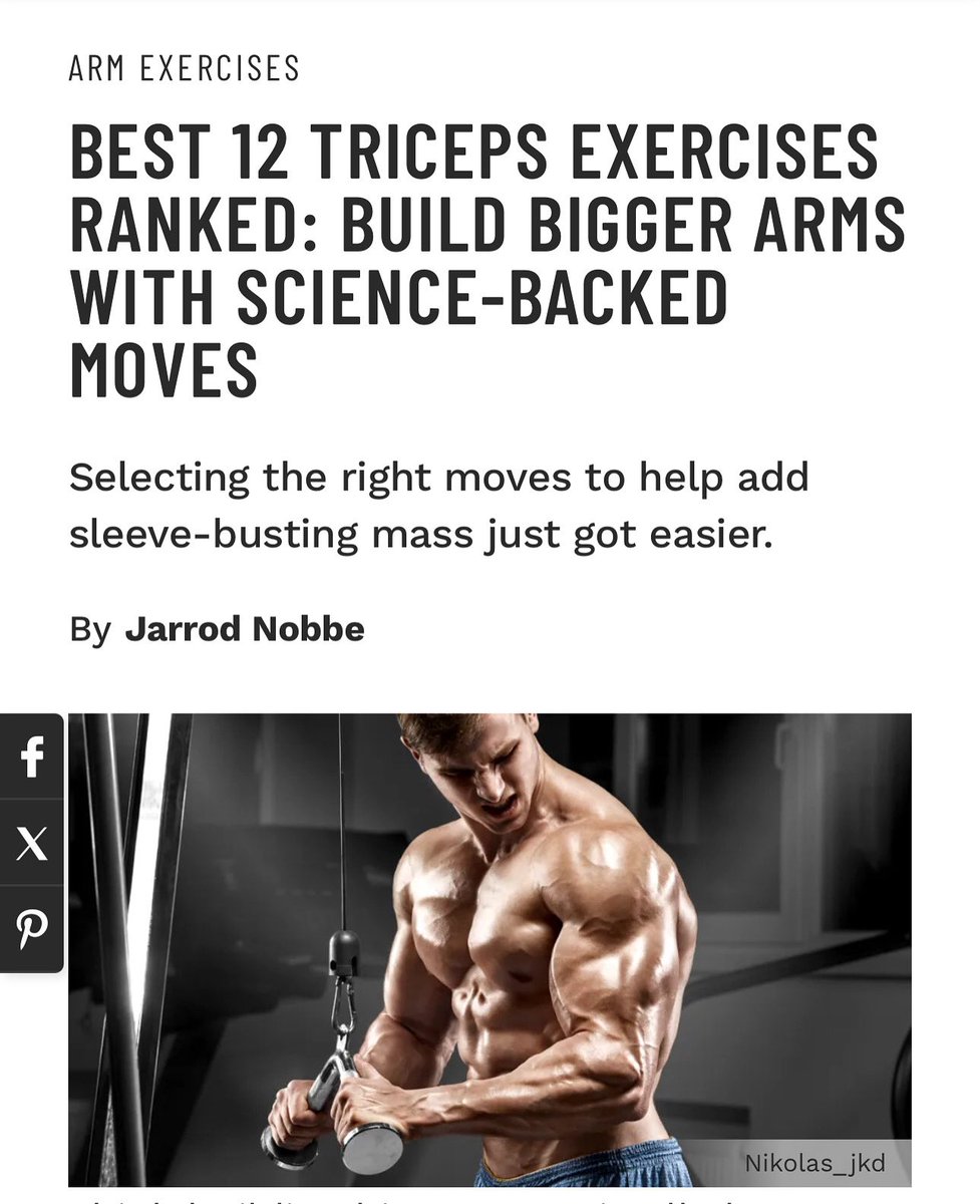 muscle_fitness's tweet image. BEST 12 TRICEPS EXERCISES RANKED: BUILD BIGGER ARMS WITH SCIENCE-BACKED MOVES

Selecting the right moves to help add sleeve-busting mass just got easier.
By Jarrod Nobbe
@j.t.nobbe_ 

Read Article 
muscleandfitness.com/workouts/arm-e…

#armexercises #arms #exercisescience #exercisetechnique…
