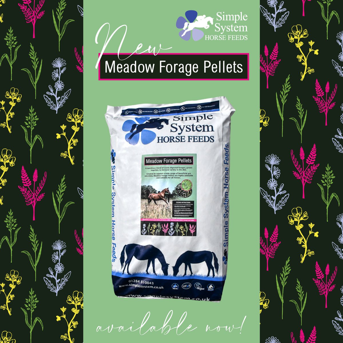 Back in Stock - Meadow Forage Pellets - Our Most Diverse Horse Feed - mailchi.mp/simplesystem.c…
