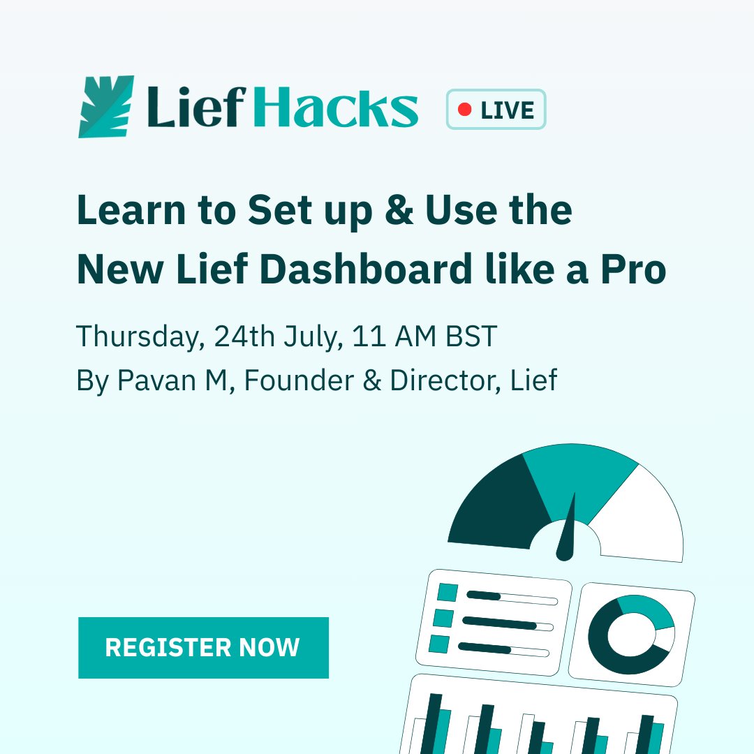 🚨 Lief Hacks LIVE

Learn the Lief Dashboard in just 20 mins!  

🗓️Thu, July 24 @ 11AM
✅ Set up your dashboard
✅ Spot trends fast
✅ Track compliance &amp; more

☕ Sign up → zurl.co/a1lRD 

❓Got questions? → zurl.co/QiNN0

  #LiefHacks #LiefLearn