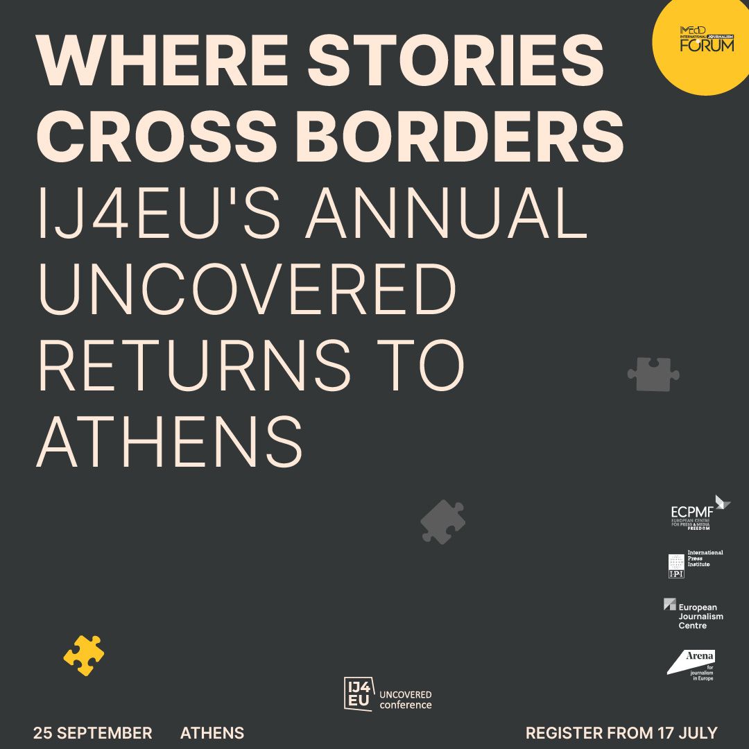 globalfreemedia's tweet image. 🎉 Registration OPEN for UNCOVERED, the annual conference of the #IJ4EU fund!
⚠️ No reg. fee, but places are limited.
➡️ Register today and see you in Athens!
👉 Taking place on Sept. 25, this year’s event will be hosted by the @iMEdD_org.
buff.ly/ZK25QW5