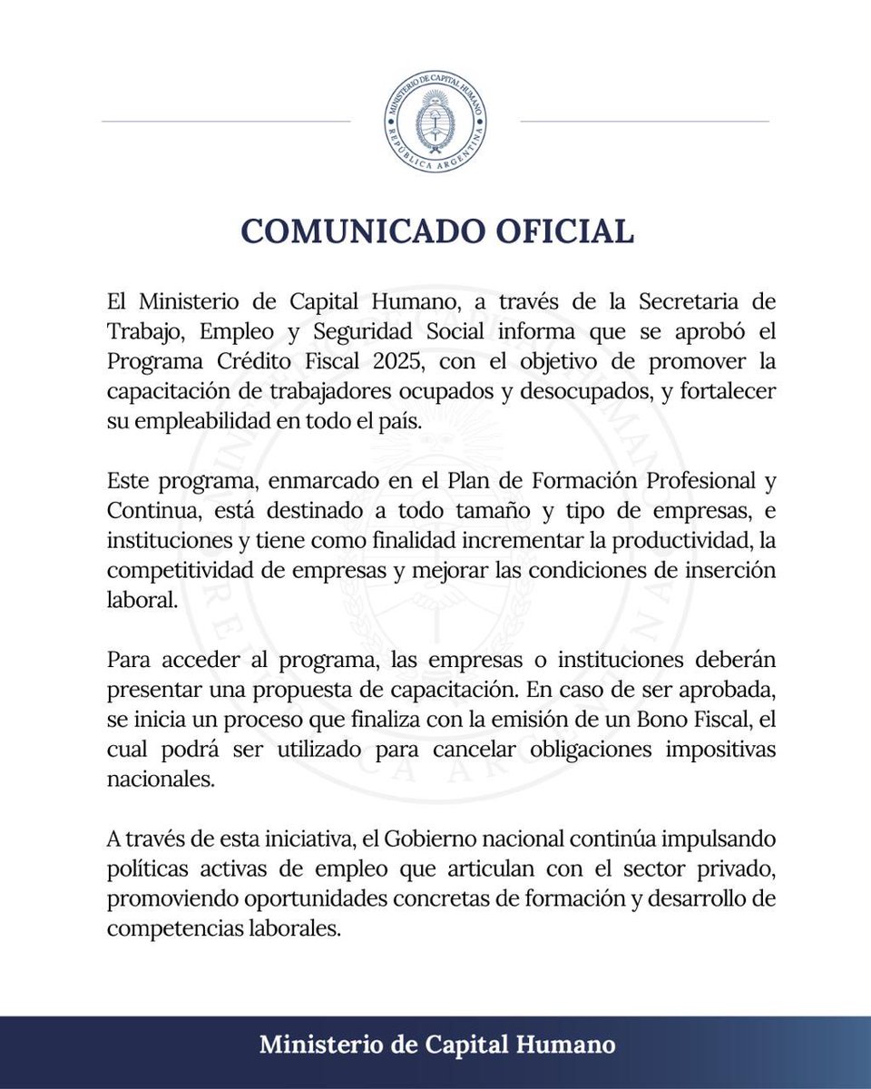 MinCapHum_Ar's tweet image. Comunicado oficial.