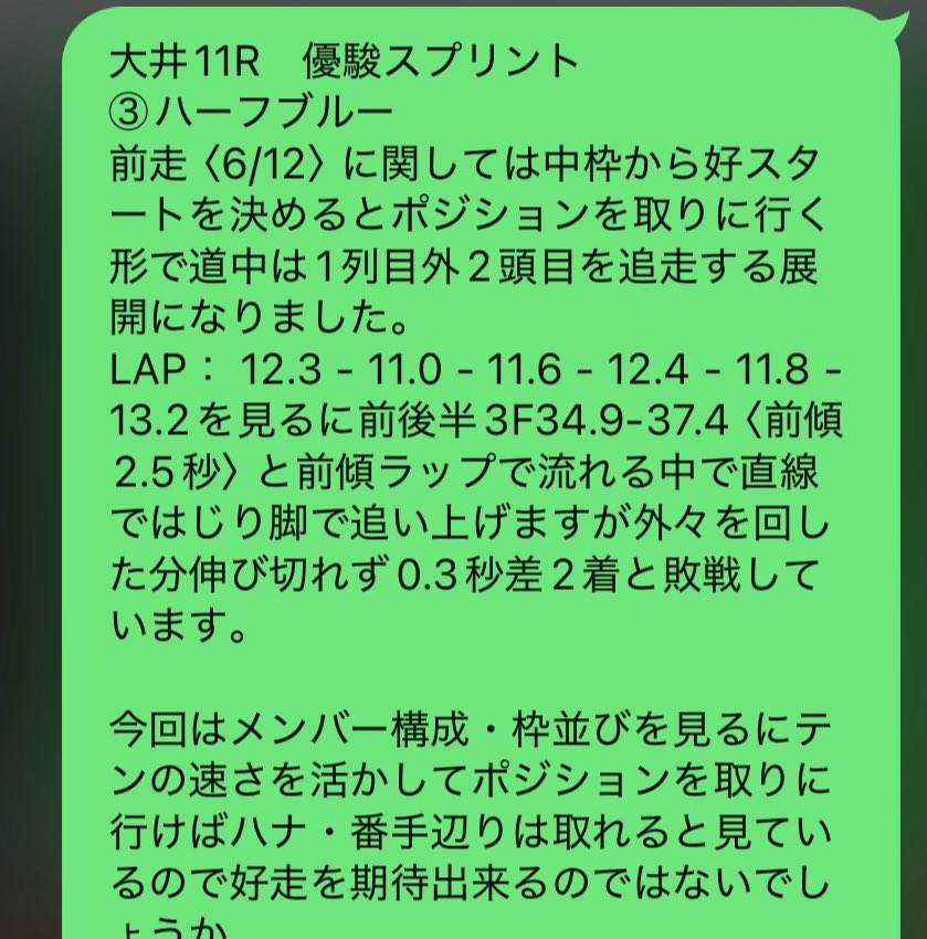 #大井11R 優駿スプリント 勝負レース🔥

◎ハーフブルー 1着🥇
▲リオンダリーナ 2着🥈
△フレンドローマ 3着🥉

単勝6.5倍🎯
馬連7.7倍🎯
馬単19.8倍🎯
3連単144.5倍🎯

◎は持ち味であるテンの速さを存分に活かしてナイスランでした👏
印3頭決着で3連単まで取れたので良かったです☺️