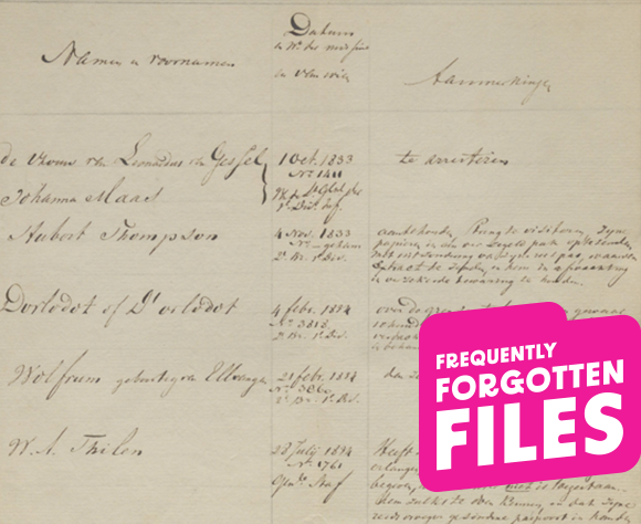 In de serie Frequently Forgotten Files (FFF) zetten we minder bekende, maar bijzondere archieven uit onze collectie in de schijnwerpers. In deze aflevering staat archief 2918 Commanderend Officier der troepen te Chaam, 1833-1839, centraal: ap.lc/tGKYJ