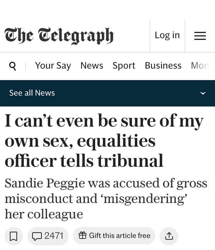 We need a return to facts in the NHS. There has been a total corruption by ideological zealots. Staff are prepared to claim under oath that they don’t even know if they themselves are male or female?telegraph.co.uk/news/2025/07/1…