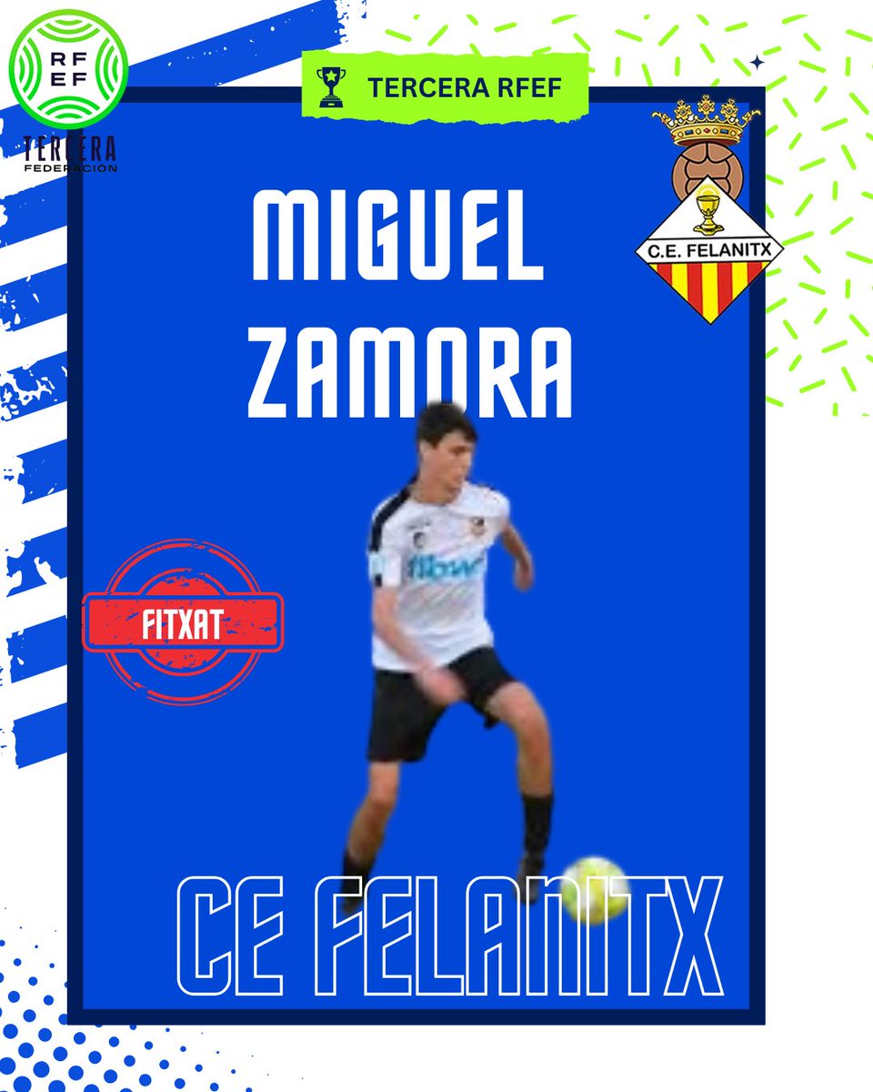 𝗣𝗿𝗼𝗷𝗲𝗰𝘁𝗲 𝟮𝟬𝟮𝟱/𝟮𝟲

✅ Seguim confeccionant la plantilla 

👉 𝗠𝗜𝗚𝗨𝗘𝗟 𝗭𝗔𝗠𝗢𝗥𝗔 

🛠️ migcentre de gran nivell. Prové del Platges de Calvià. 

#vamosfela #orgullfelanitxer #projecte2025/26