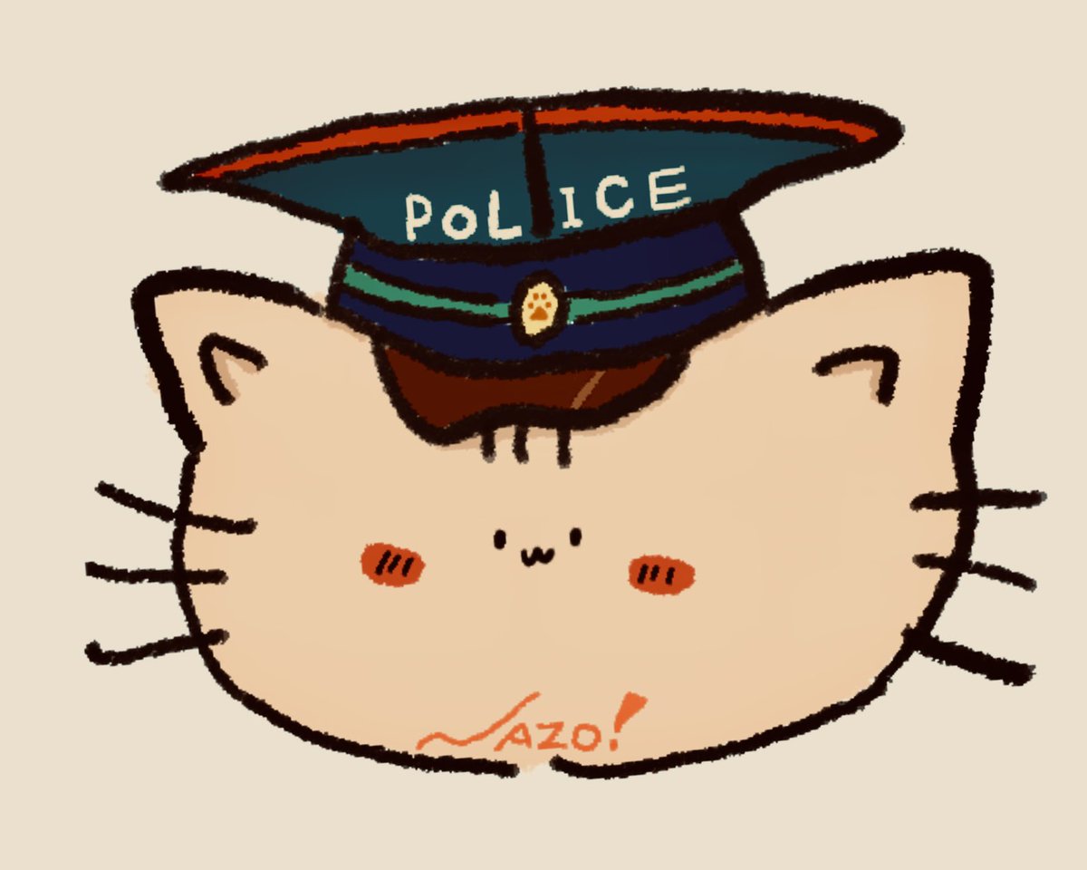NAZOSEIMEITAI's tweet image. 『 ねこのおまわりさん 』
#illustration #art #イラスト #絵 #アート #猫 #ねこ #cat #オリジナルキャラクター #警察 #POLICE
