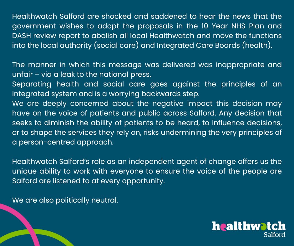 Healthwatch Salford tweet media