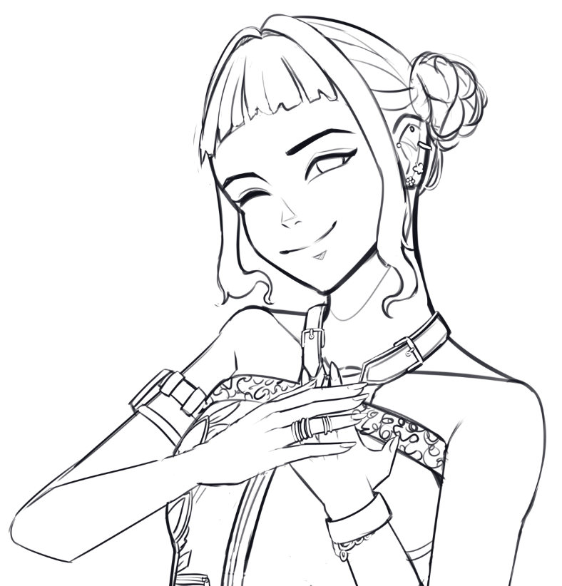 LeannLeong's tweet photo. Zoey doing the Seon Ho smile trend sketch 
#KPOPDEMONHUNTERS #huntrix #huntrixfanart https://t.co/Fal8UcbbIE